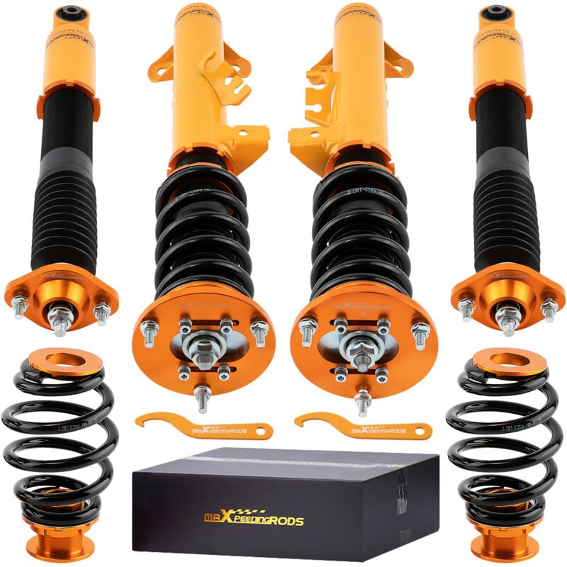 Maxpeedingrods - Kit de suspension amortisseurs réglable filetes for bmw E36 3 Séries Doré neuf