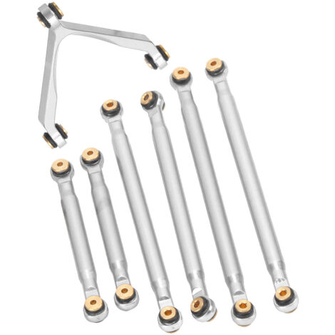 Kit de Suspension Argent pour Voiture RC Axial SCX24 C10 1/24, Tiges de Direction et Liaison