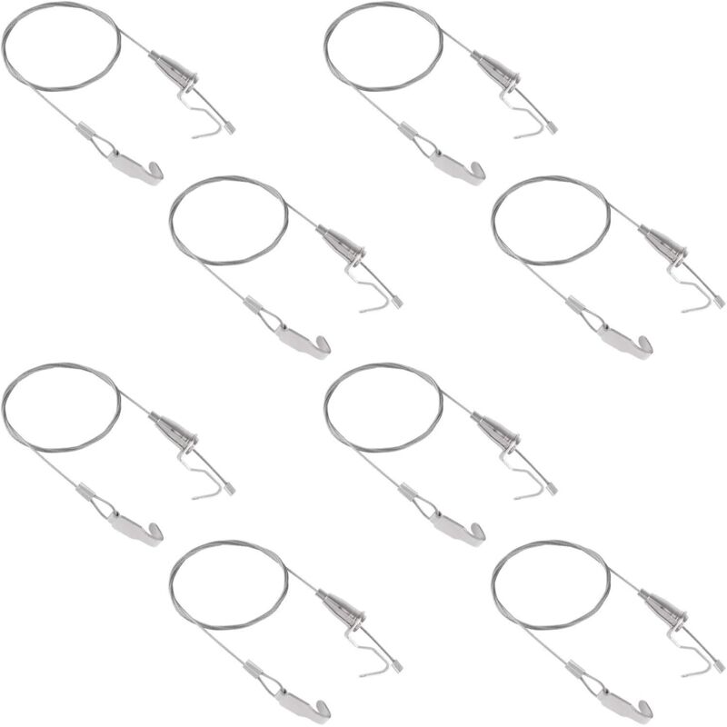 Kit de Suspension de Tableau avec Crochets, 8 pièces Réglable en Acier Inoxydable Cintre Câble Métallique Robuste Kit D'Affichage D'Image D'Art