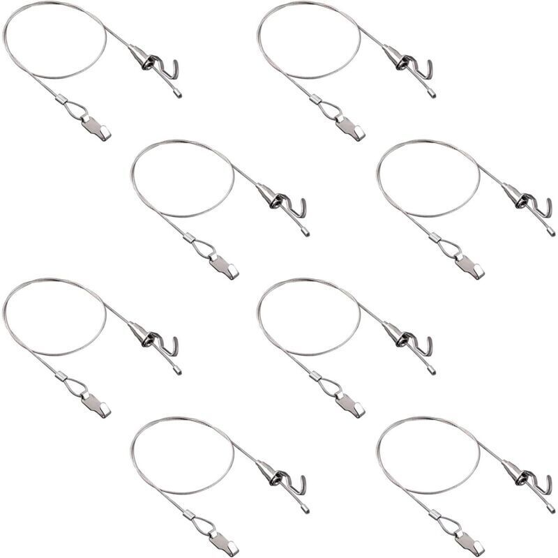 Kit de Suspension de Tableau avec Crochets, 8 pièces Réglable en Acier Inoxydable Cintre Câble Métallique Robuste Kit D'Affichage D'Image D'Art