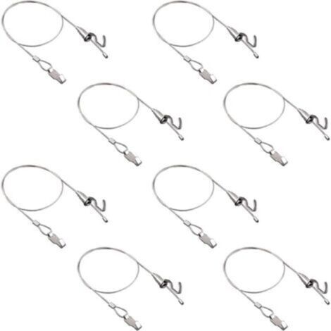 Kit de Suspension de Tableau avec Crochets, 8 pièces Réglable en Acier Inoxydable Cintre Câble Métallique Robuste Kit D'Affichage D'Image D'Art Professionnel (1M, Petit Crochet)