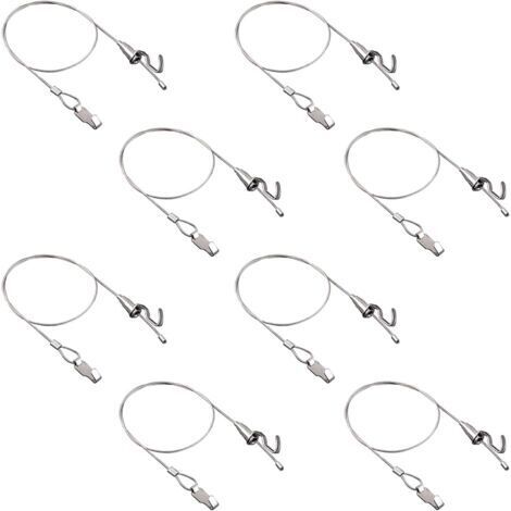 Kit de Suspension de Tableau avec Crochets, 8 pièces Réglable en Acier Inoxydable Cintre Câble Métallique Robuste Kit D'Affichage D'Image D'Art Professionnel (1M, Petit Crochet)