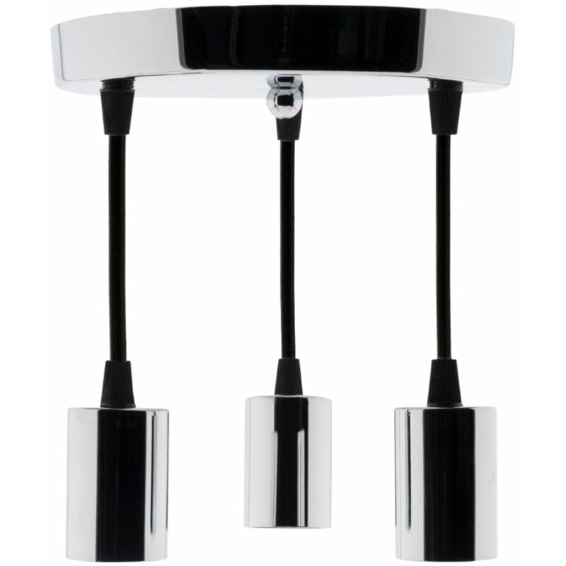 Kit de suspension triple déco métal chromé avec cordon textile Elexity