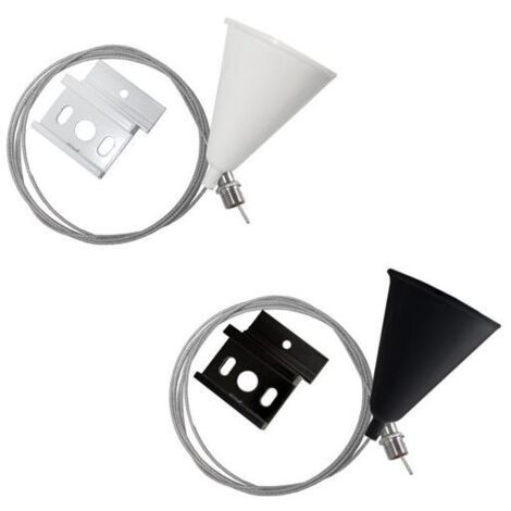 Kit de Suspensión para Carril Trifásico Negro