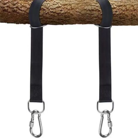 Kit de suspensión para hamaca de alta resistencia de 150 cm, capacidad de carga máxima de 500 kg, con dos mosquetones de acero inoxidable, para colgar neumáticos, porches, exteriores y columpios para