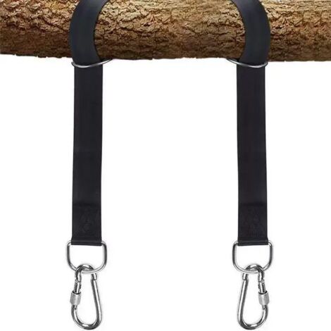 Kit de suspensión para hamaca de alta resistencia de 150 cm, con capacidad de carga máxima de 500 kg, incluye dos mosquetones de acero inoxidable, ideal para colgar neumáticos, en el porche, al aire l