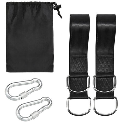 Kit de suspension pour balançoire d'arbre, lot de 2, avec 2 mousquetons de sécurité (200 cm)