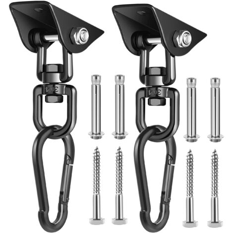 Kit de suspension pour balançoire de porche, rotation à 360°, capacité de 544,3 kg, pour balançoire, hamacs, balançoire, yoga (lot de 2)