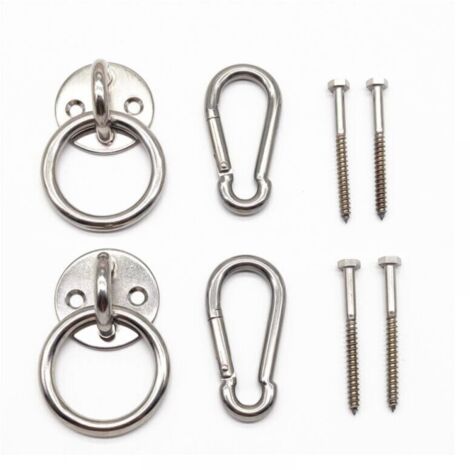 Kit de suspension pour hamac d’intérieur avec crochets mousquetons et vis en acier inoxydable