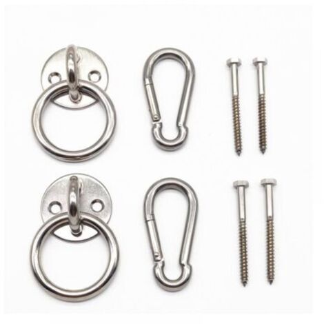 Kit de suspension pour hamac d’intérieur avec crochets mousquetons et vis en acier inoxydable
