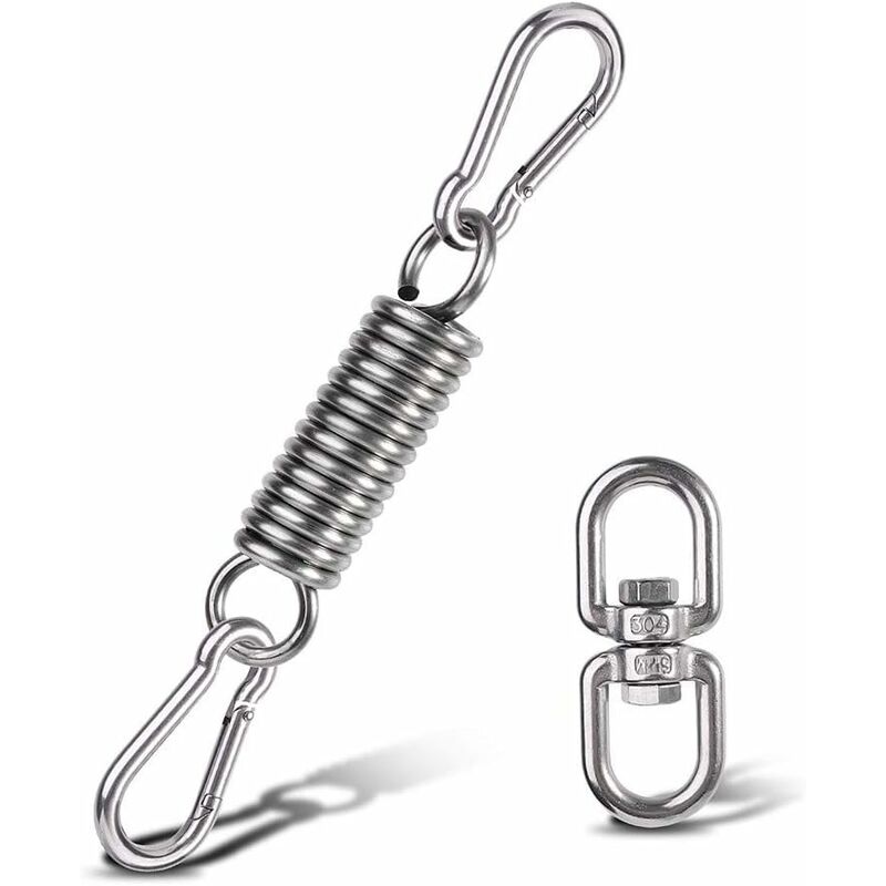 Kit de Suspension pour Hamac, Ressort pour Chaises-Hamac avec Mousquetons et Anneau Rotatif, Accessoire pour Chaise Hamac, pour Chaises de Porche