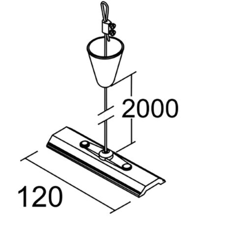 kit de suspension - pour rail 3 allumages 023 - noir - 16344