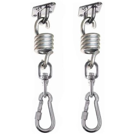 Kit de suspension robuste pour hamac et balancelle de porche : 2 crochets pivotants en acier inoxydable.