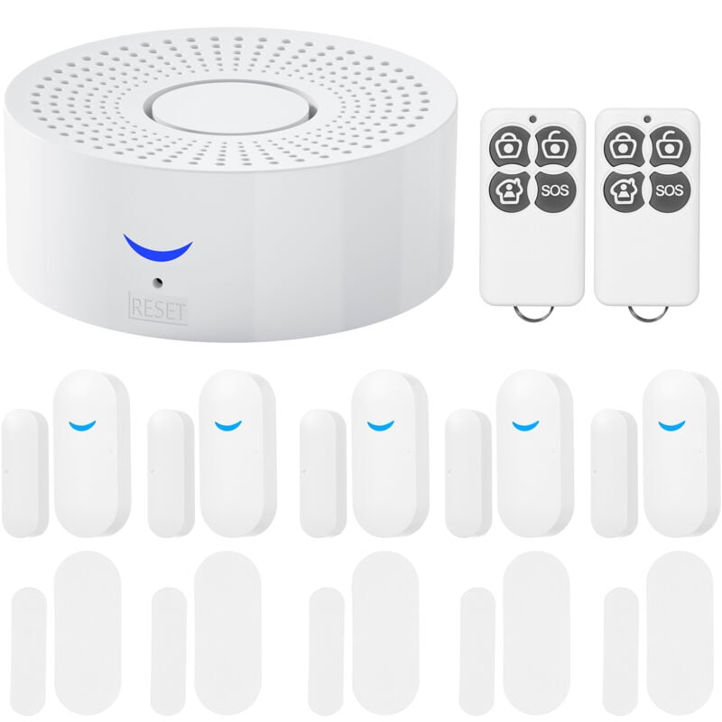 Kit de système d'alarme de sécurité intelligent WiFi multifonctions , Capteur de porte et fenêtre Alarme ,Alarme de détection infrarouge humaine