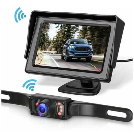 AIPERQ Kit de système de caméra de recul sans fil pour voiture / camion / fourgonnette / pick-up / camping-car 4.3 `` système de recul de vue arrière de moniteur