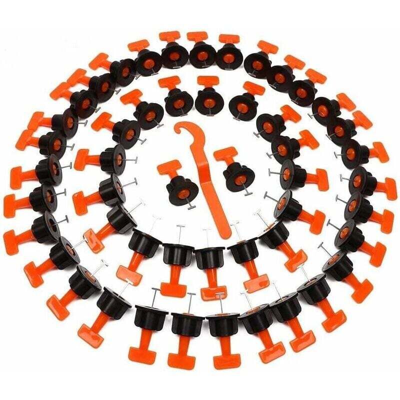 Kit de système de nivellement de carrelage, 50 pièces réutilisables pour nivellement de carrelage, entretoises pour construction de murs et sols,