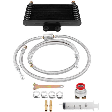 Kit de système de radiateur de refroidissement de moteur de refroidisseur d'huile de 125 ml pour GY6 100CC-150CC noir