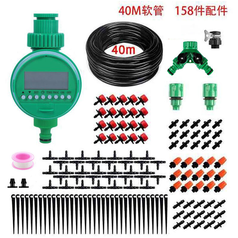 Système d'irrigation automatique micro-goutte 40m minuterie buse réglable jardin terrasse serre pelouse plantes Kit tuyau unique arrosage automatique