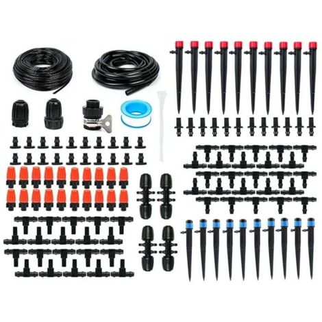 Kit de système d'irrigation automatique de jardin, pour pelouse/jardin/terrasse, plastique, 60 m, puissance d'eau réglable, facile à installer, multicolore