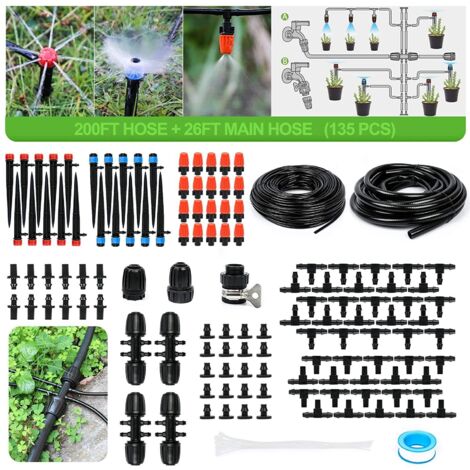 Kit de système d'irrigation goutte à goutte en PVC, arroseur automatique réglable pour jardin, serre et pelouse