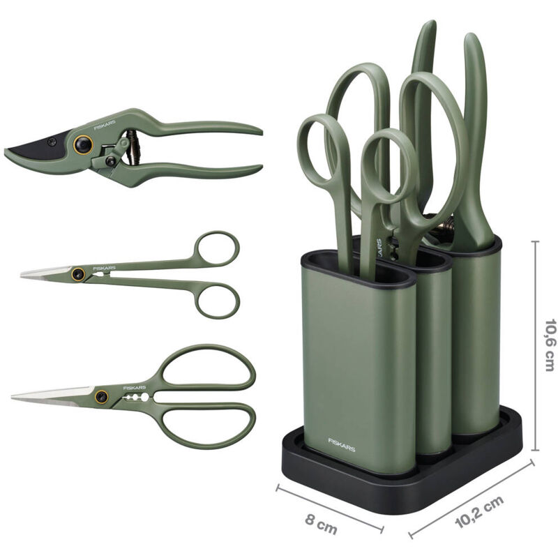 Fiskars Kit de taille 3 outils avec support Plant care