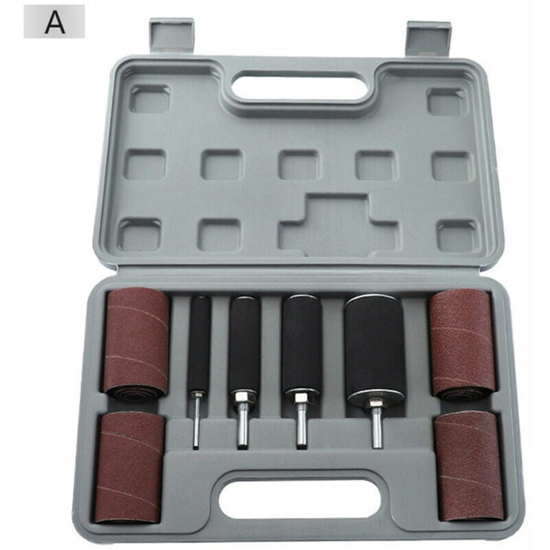 Kit de tambour de ponçage en caoutchouc avec manchons assortis - Idéal pour le travail du bois