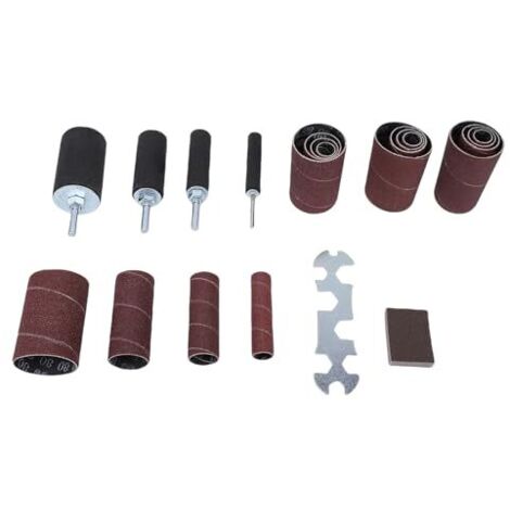 Kit de Tambour Ponçage, Tambours en Caoutchouc et Acier Inoxydable avec Manchons Alumine pour Perceuses Outils Rotatifs, 1/2 Po, 3/4 1 -