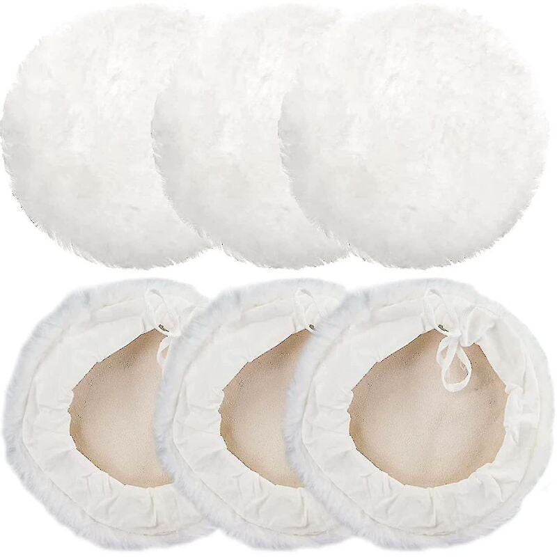 Crea - Kit de tampons de polissage 180mm, 6 paquets, Kit de Bonnet de polissage, disque de polissage automatique, Bonnet en laine, Machine à polir p
