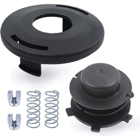 COOCHEER Kit de tapas de carrete para STIHL fs44 fs80 fs85 fs100 fs110 fs120 fs130 fs200 adefol 25 - 2 tapas de cabezal de desbrozadora automática + 2 resortes + 2 arandelas cordones de repuesto 6 en 1