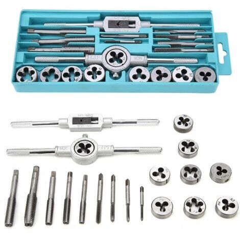 Kit de taraudage 20 pièces, clé et taraud manuels, robustesse et durabilité, acier à outils allié