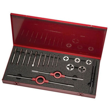 Kit de taraudage HS-30UNC UNC 1/4-1/2" 18 pièces. Boîte en métal