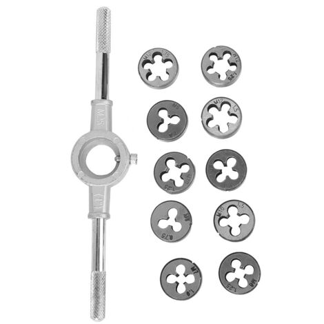 Kit de taraudage manuel 11 pièces pour filets externes avec filières et tarauds