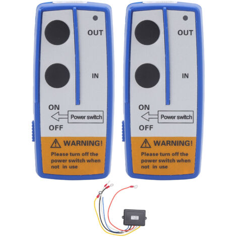Kit de Télécommande de Treuil sans Fil, Akozon 12V 50 Pieds Télécommande de Commutateur de Combiné Console de Marche Arrière à Maintien Manuel Pour Camion ATV.