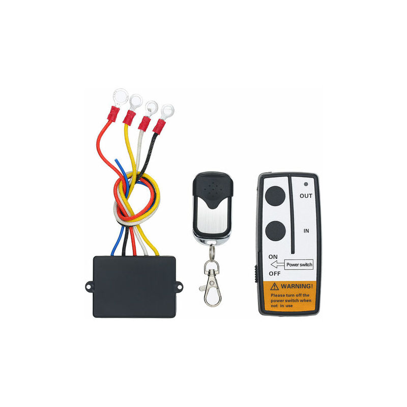 Kit de telecommande de treuil sans fil universel DC12V 12V 50ft 2 telecommandes avec voyant pour camion Jeep atv suv, modele: Multicolor 12