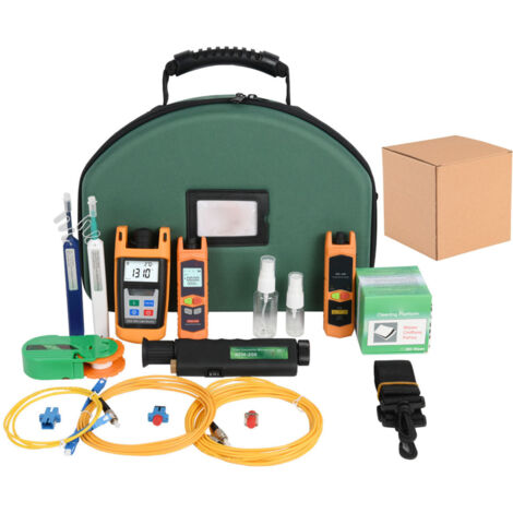 Kit de Test de Fiber optique, compteur de puissance, Source de lumière LED blanche, ensemble de stylos de nettoyage pour les tests