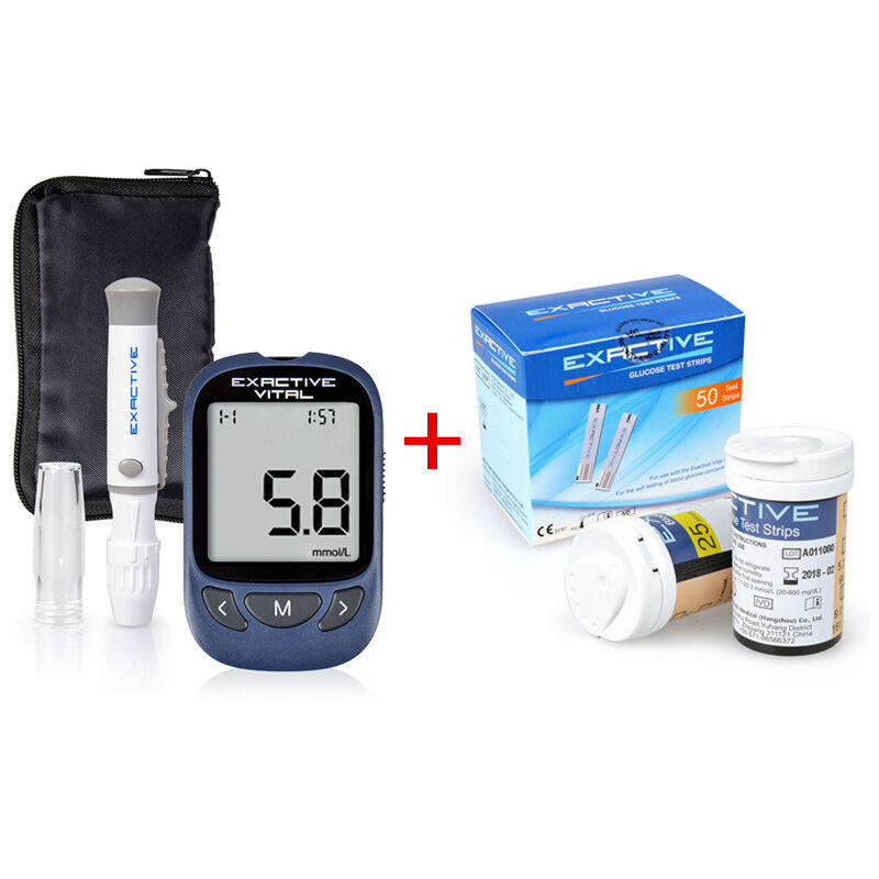 Crea - Kit de test de glycémie, lecteur de glycémie pour diabète avec 50 bandelettes de test