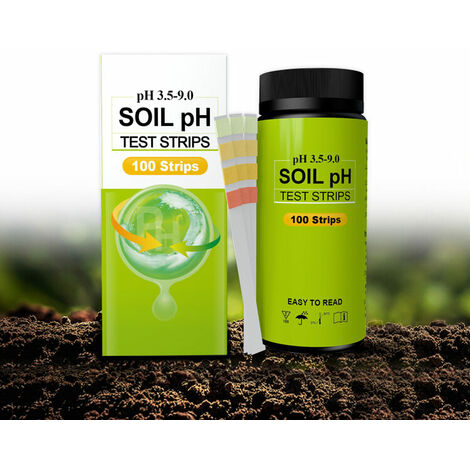 Kit de test de papier pH du sol – 100 PCS (gamme 3,5-9) Bandelettes de test – Utilisation pour le jardin, la maison, la pelouse, la ferme, le jardinage de légumes, la terre, le compost, les plantes d'extérieur et d'intérieur