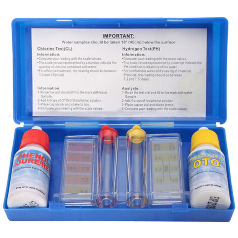 Kit de test de qualité de l'eau Kit de test de chlore PH Accessoires pour kit de test spécial piscine, 1 ensemble