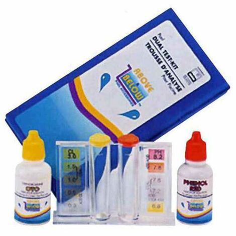 Kit de test liquide pour l'eau, chlore + pH