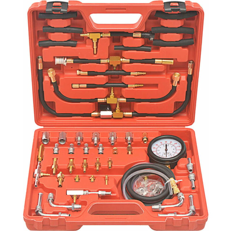 Kit de testeur de pression d'injection de carburant kit d'outils pour voitures véhicules camions garage atelier durable rouge - Rouge