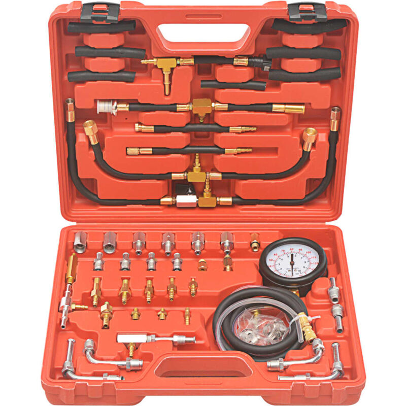 Helloshop26 - Kit de testeur de pression d'injection de carburant kit d'outils pour voitures véhicules camions garage atelier durable rouge - Rouge