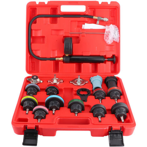 Kit de testeur de système de refroidissement de voiture de détecteur de fuite de réservoir d'eau de 18 pièces
