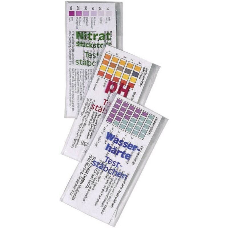 Teststäbchen-Set Bandelette de test nitrate, pH, dureté de leau 1 set - Stelzner