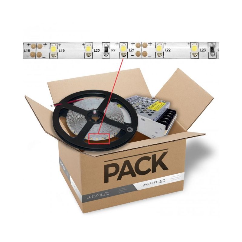 

Kit de tira LED 3 metros 8W 12V DC con transformador luz blanca 4500k - ENVÍO DESDE ESPAÑA - Luzconled