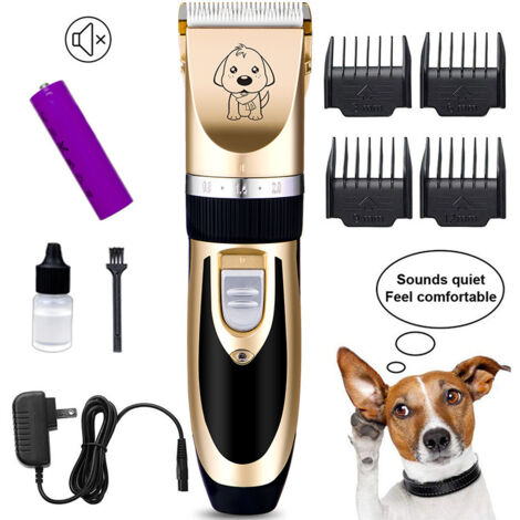 Kit de toilettage pour chiens, silencieux, électrique, rechargeable, sans fil, tondeuse pour poils épais, convient aux chiens, chats et autres animaux à poils longs.-AquaForge