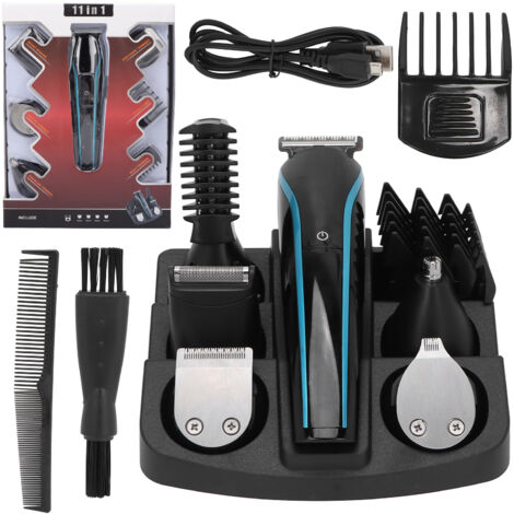 Kit de Tondeuse à Barbe Électrique 6 en 1 avec Coupe-Nez Lavable et Design Ergonomique