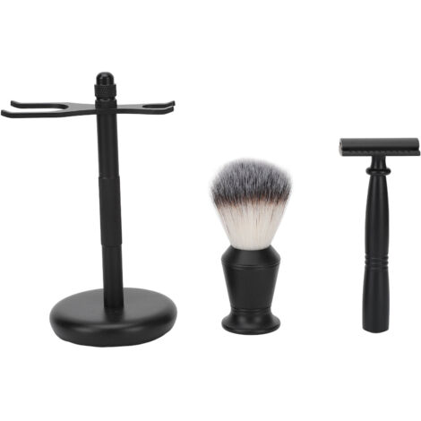 Kit de Tondeuse à Barbe Manuel avec Base en Alliage et Brosse en Nylon