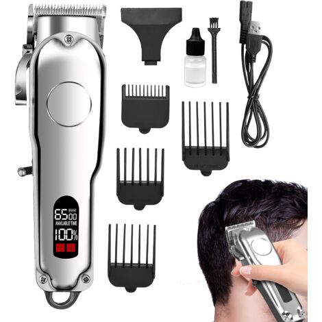 Kit de tondeuse à cheveux pour homme  Rasoir USB sans fil – Avec 4 peignes guidage Convient les, les animaux domestiques, le père, mari, petit ami, la tête, barbe, -