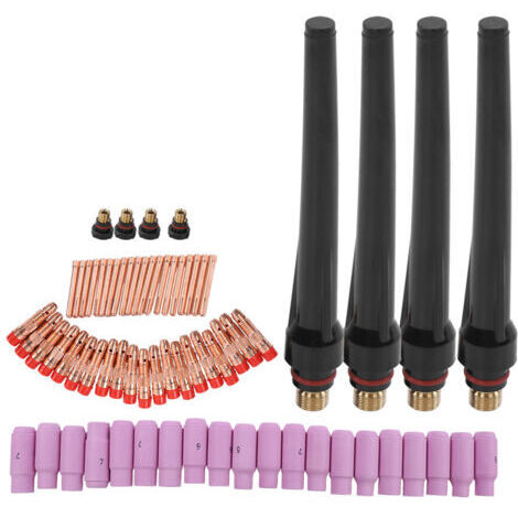 Kit de torche de soudage TIG, lentille à gaz, couvercle arrière, accessoires de buse de soudage WP‑ 17/18/26, 68 pièces