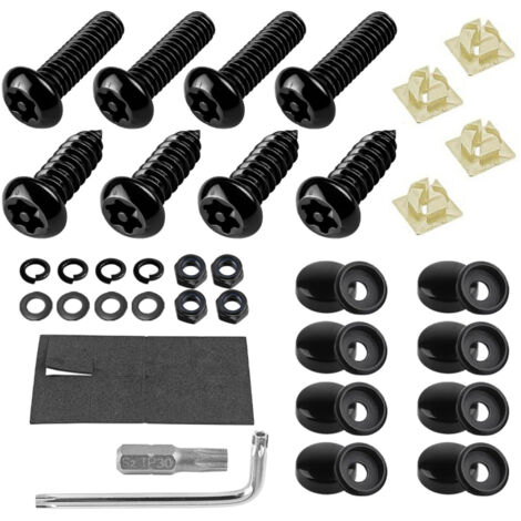 Kit de tornillos antirrobo de acero inoxidable, pernos de matrícula a prueba de manipulaciones, accesorios de fijación de seguridad para automóviles, camiones, autocaravanas y remolques.